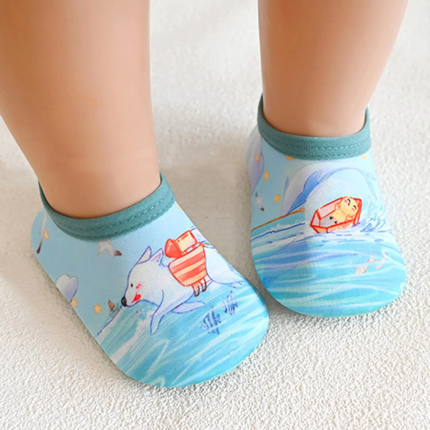 Socks Soft Slip Thick Shoes Children Babies First Sole Prewalker Walkers Cartoon Soles Non With Water Shoes for Kids