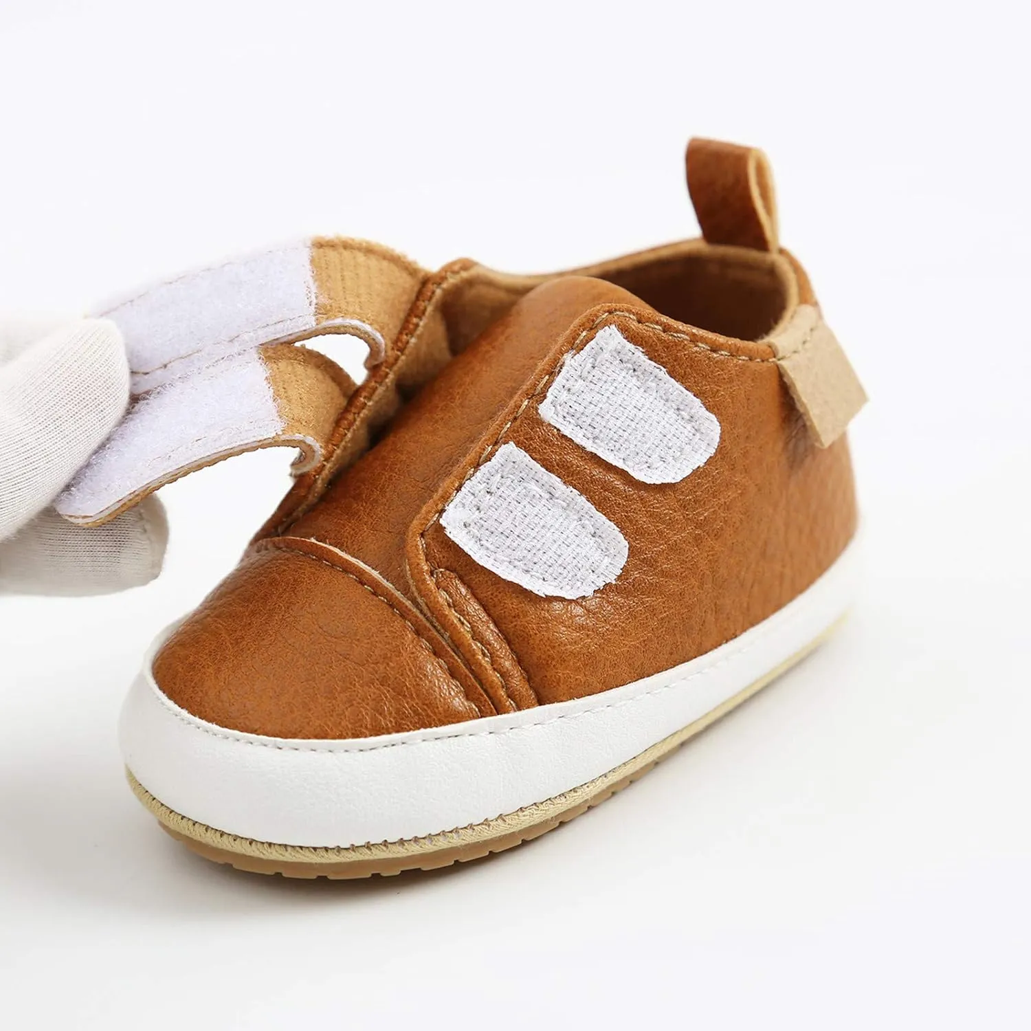 Sole Infant Sneaker Baby Girls Boys Walkers Soft Rubber Shoes Anti-Slip Leather Baby Light up Sneaker Heart