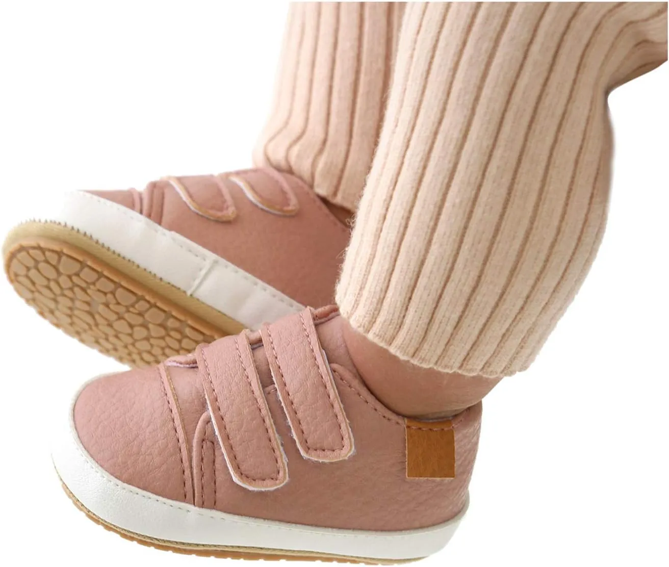 Sole Infant Sneaker Baby Girls Boys Walkers Soft Rubber Shoes Anti-Slip Leather Baby Light up Sneaker Heart
