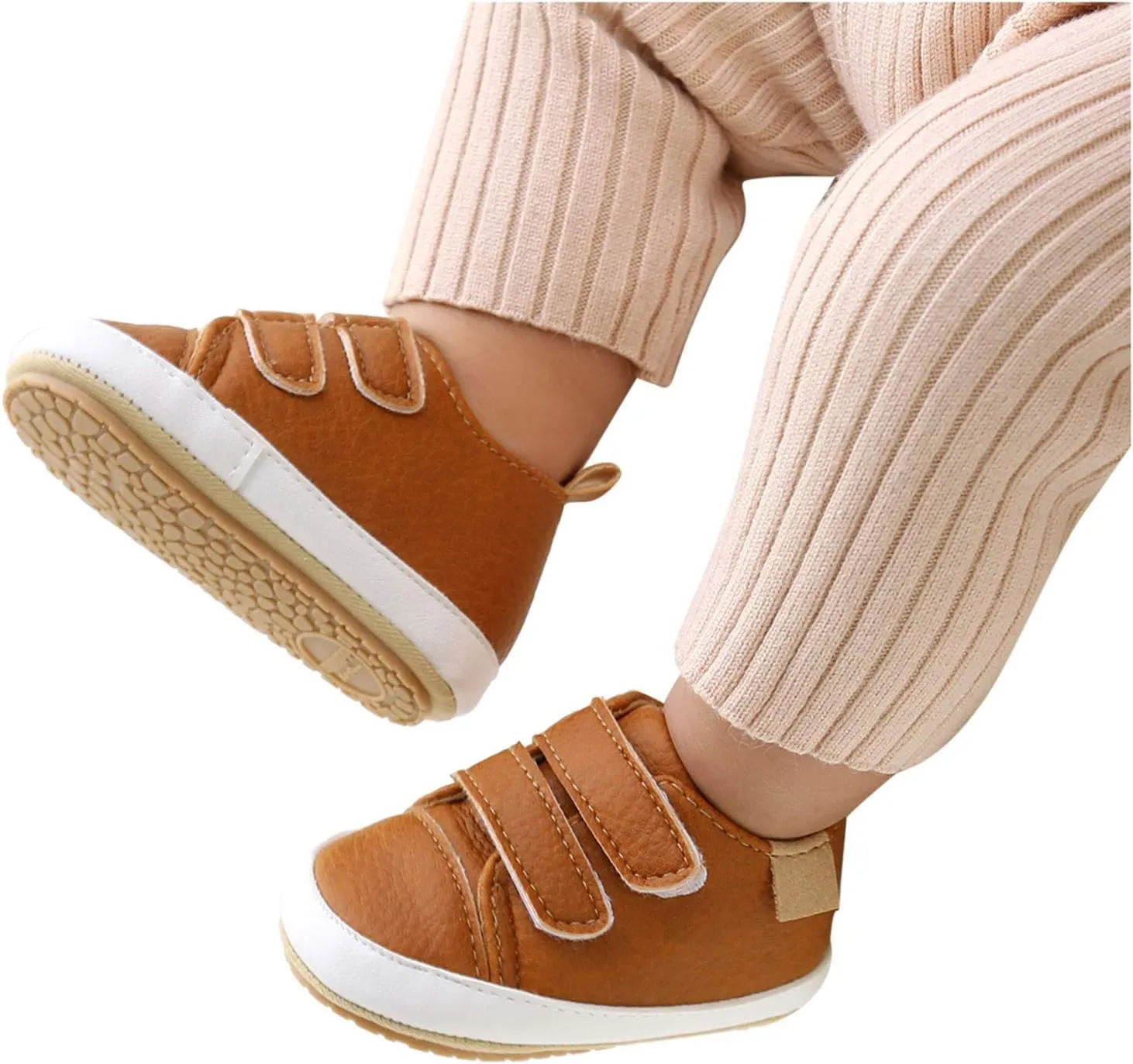 Sole Infant Sneaker Baby Girls Boys Walkers Soft Rubber Shoes Anti-Slip Leather Baby Light up Sneaker Heart