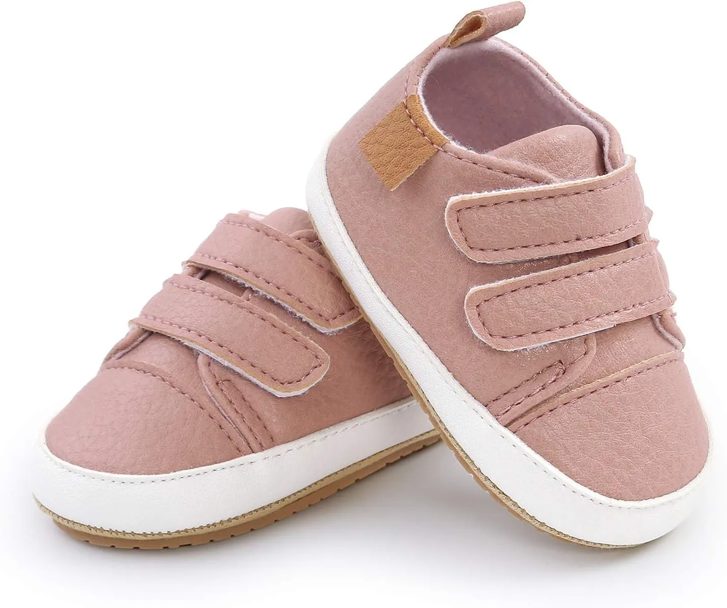 Sole Infant Sneaker Baby Girls Boys Walkers Soft Rubber Shoes Anti-Slip Leather Baby Light up Sneaker Heart