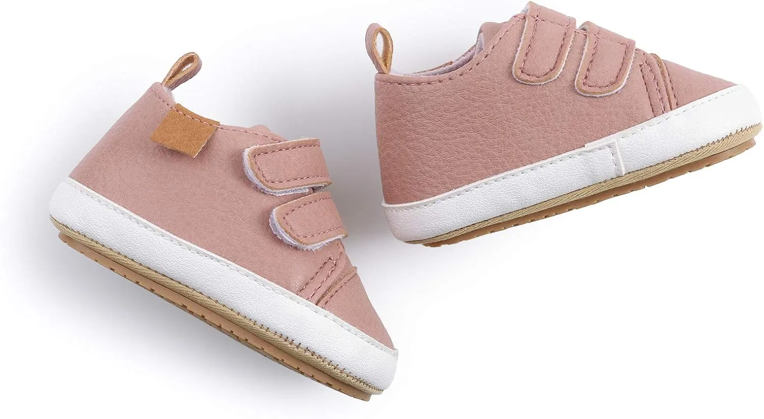 Sole Infant Sneaker Baby Girls Boys Walkers Soft Rubber Shoes Anti-Slip Leather Baby Light up Sneaker Heart