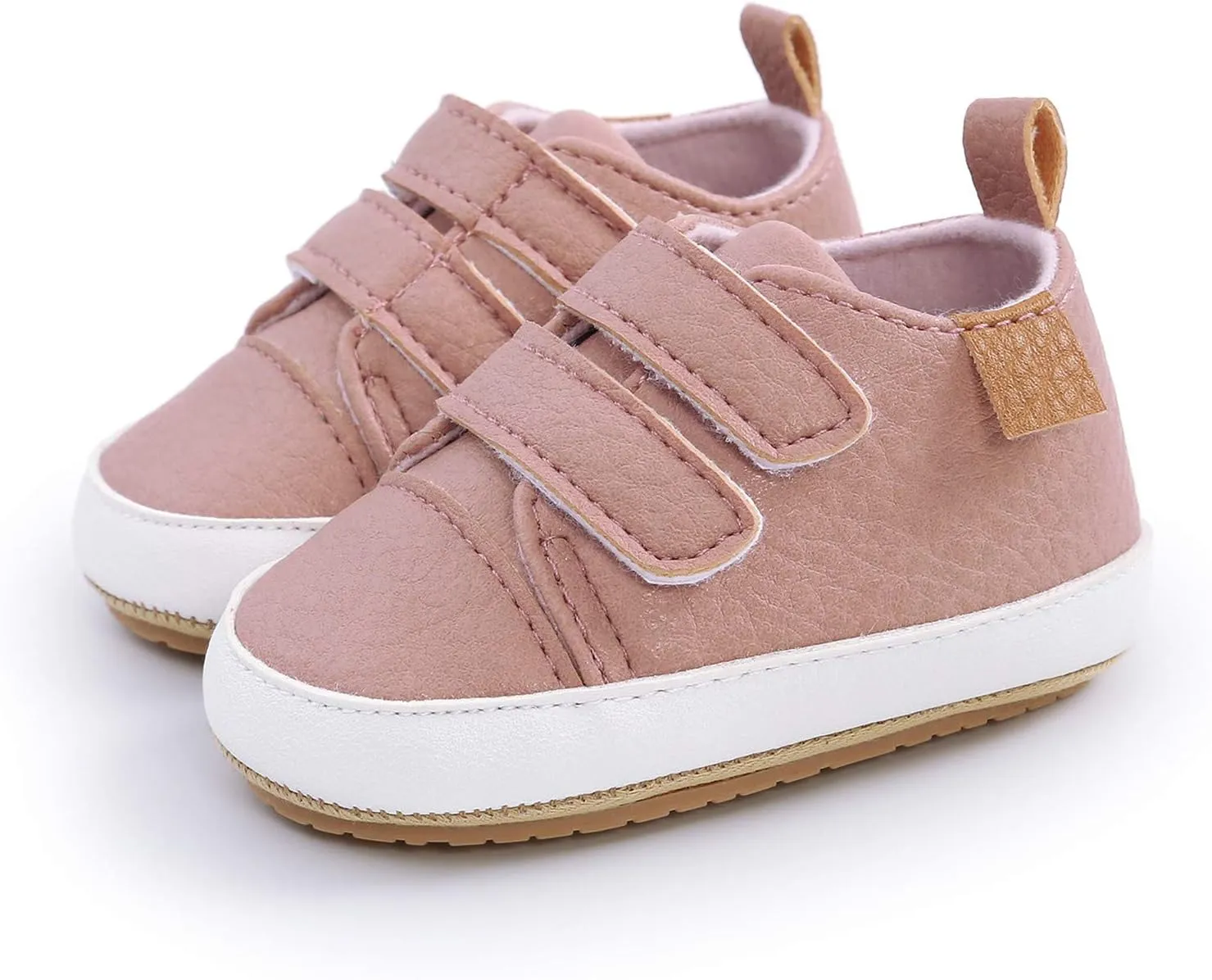 Sole Infant Sneaker Baby Girls Boys Walkers Soft Rubber Shoes Anti-Slip Leather Baby Light up Sneaker Heart