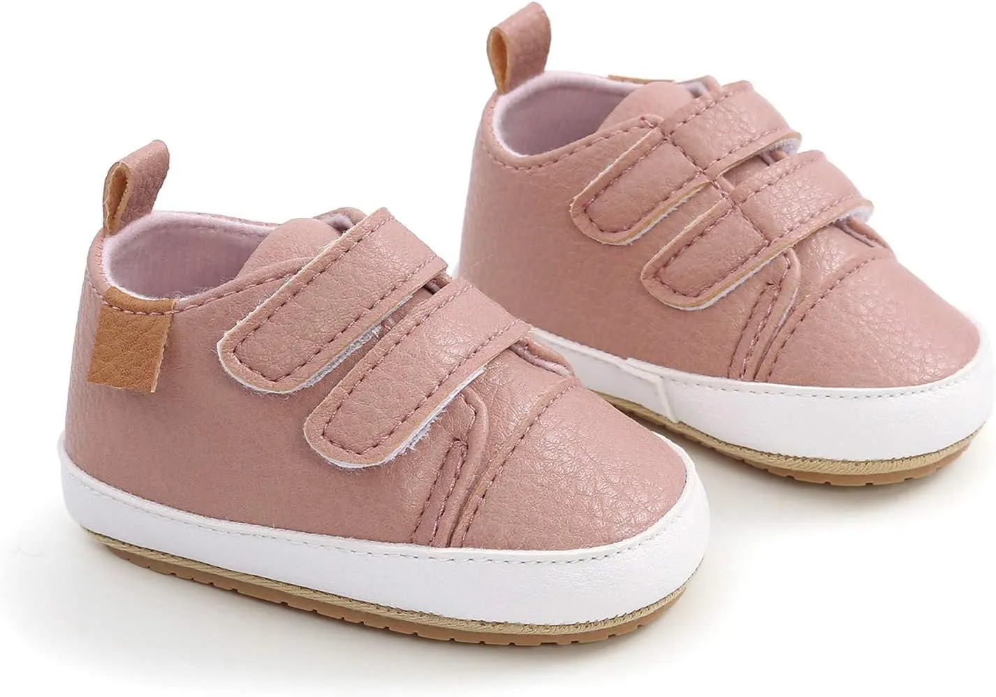 Sole Infant Sneaker Baby Girls Boys Walkers Soft Rubber Shoes Anti-Slip Leather Baby Light up Sneaker Heart