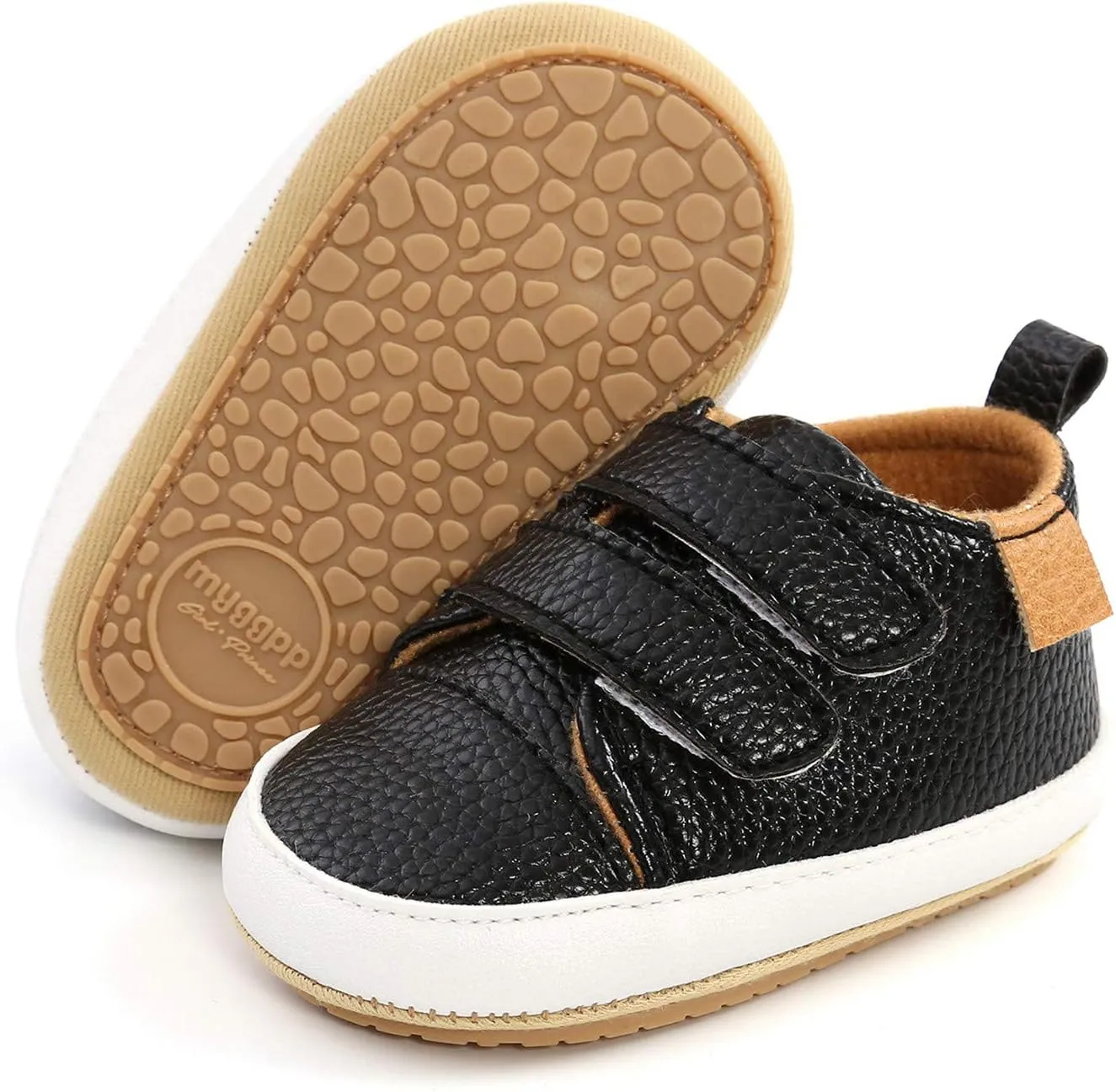 Sole Infant Sneaker Baby Girls Boys Walkers Soft Rubber Shoes Anti-Slip Leather Baby Light up Sneaker Heart