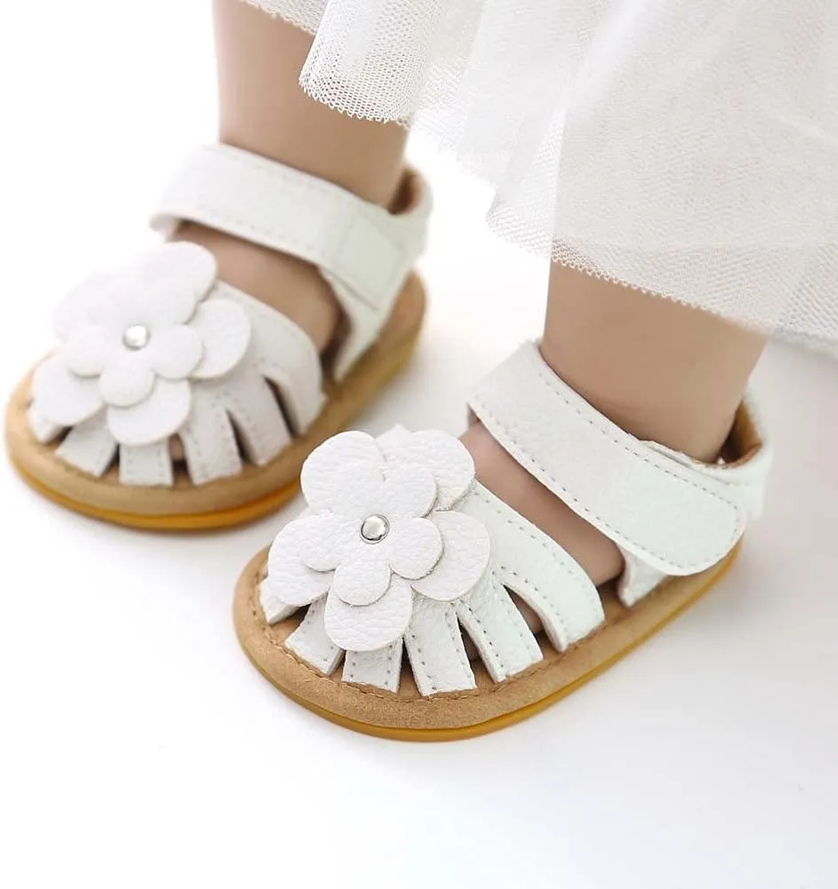 Sole Shoes Baby Rubber Soft Boys Flat Flower Walking Girls Sandals Baby Shoes Sandals Boys