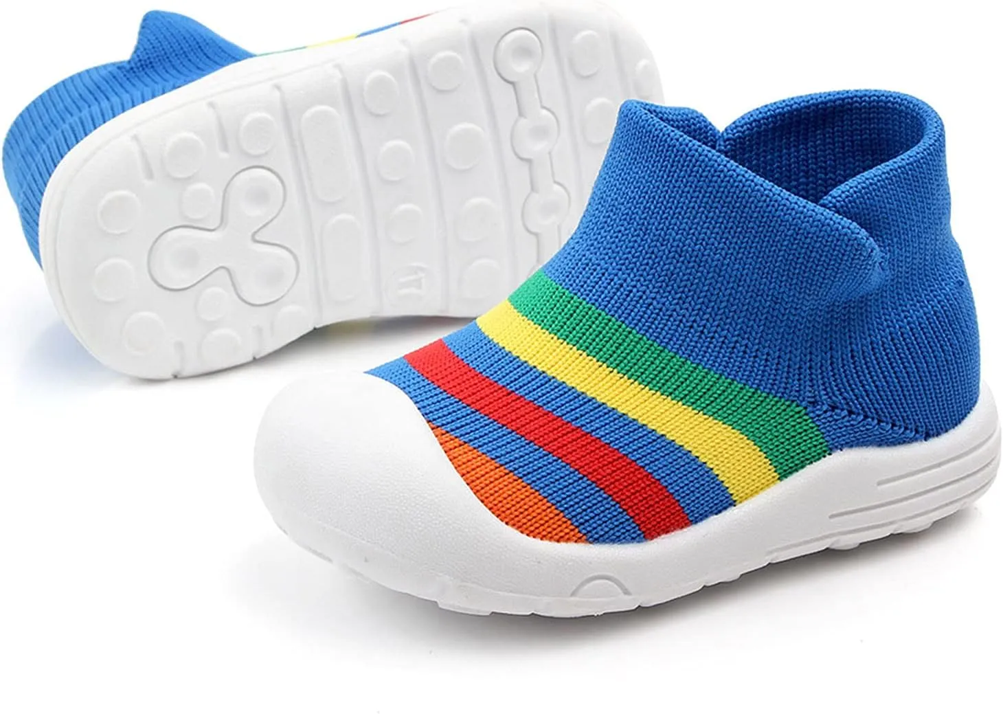 Sport Shoes for Boys Rubber Soft Shoes Infant Socks Girls Boys Shoes Toddler Sole Knit Slipper Baby Shoes 0-15Months