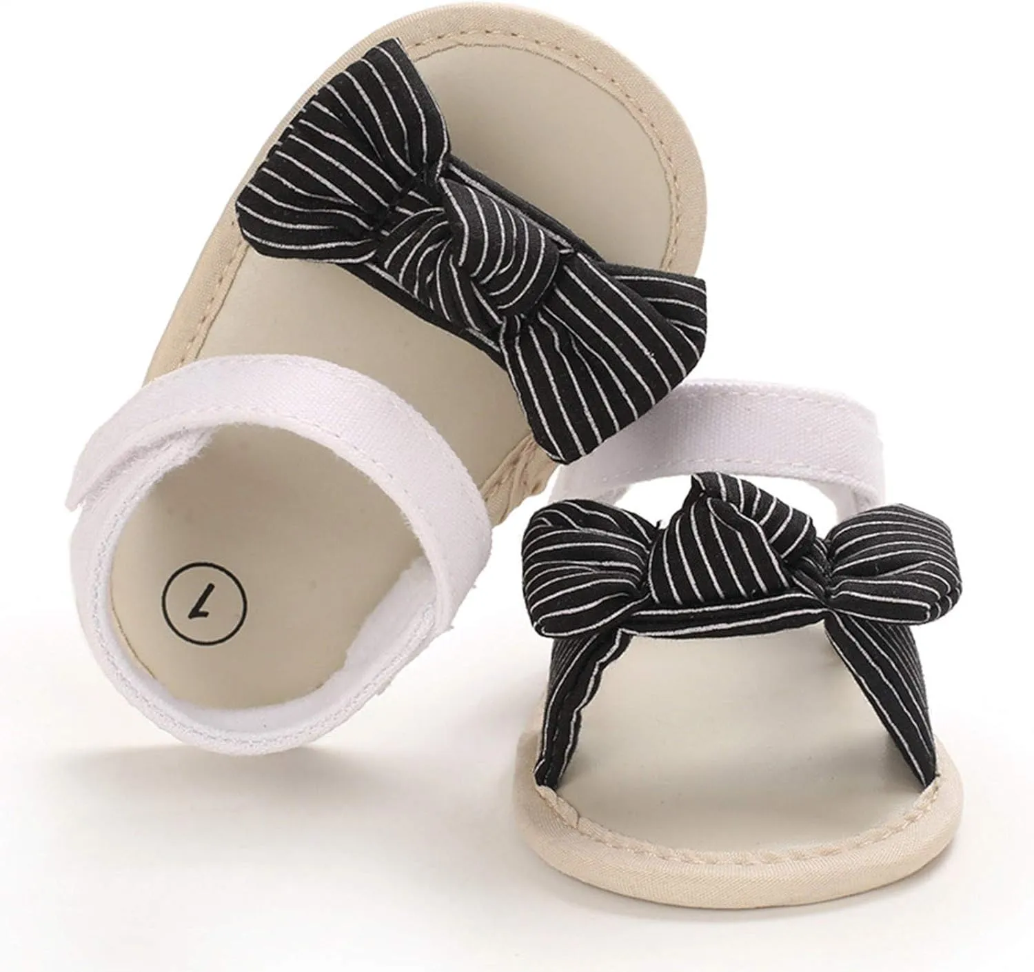 Summer Striped Bow Sandals Baby Sandals Infant Girls Soft sole Non-Slip First Walkers Shoes Walking Shoes