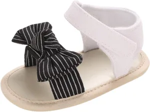 Summer Striped Bow Sandals Baby Sandals Infant Girls Soft sole Non-Slip First Walkers Shoes Walking Shoes