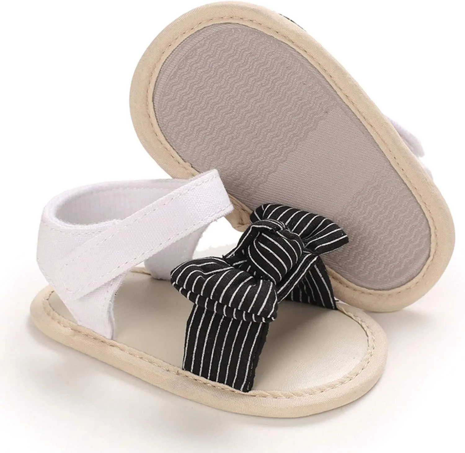 Summer Striped Bow Sandals Baby Sandals Infant Girls Soft sole Non-Slip First Walkers Shoes Walking Shoes