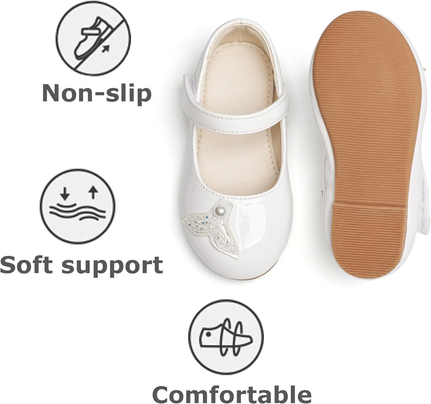 THEE BRON Toddler Little Girl Mary Jane Dress Shoes Princess Ballerina Flat Shoes