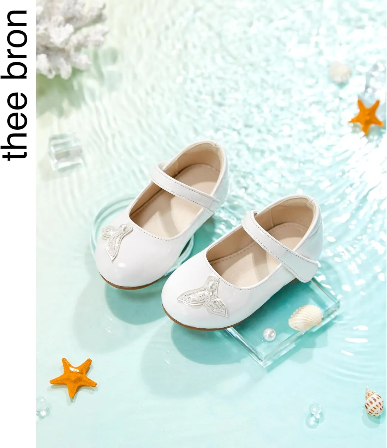 THEE BRON Toddler Little Girl Mary Jane Dress Shoes Princess Ballerina Flat Shoes