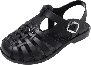 Toddler Baby Boys Girls Slip On Shoes Cute Candy Hollow Out Sandals Shoes Non-slip Soft Sole Beach Flats Sandals S-013 Black 9.5