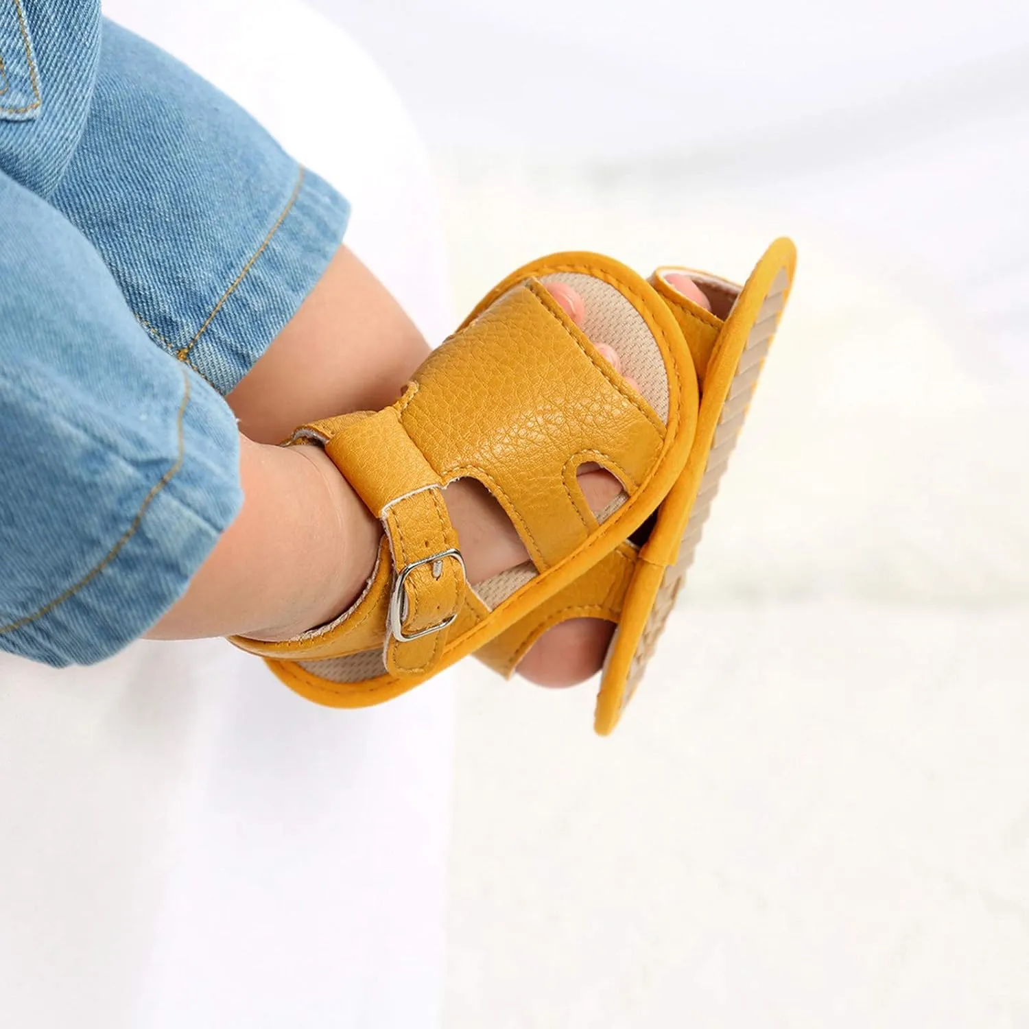 Toddler Baby Girl Boy Sandals Flats Summer Breathable Soft Anti Slip Rubber Sole Newborn Prewalker First Walking Shoes