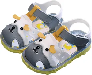 Toddler Baby Girl Boy Summer Sandals Cartoon Dog Shoes Non Slip Soft Sole First Walkers Prewalkers (Grey, 6.5 Toddler)