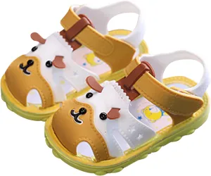 Toddler Baby Girl Boy Summer Sandals Cartoon Dog Shoes Non Slip Soft Sole First Walkers Prewalkers (Yellow, 5 Infant)