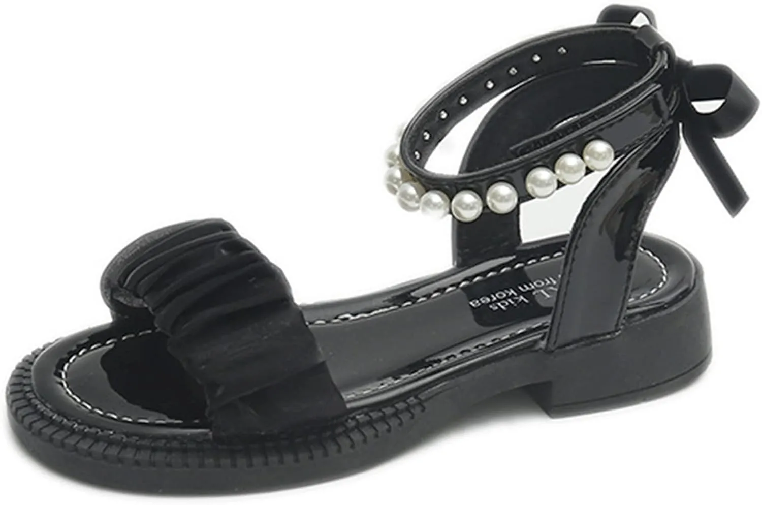 Toddler Baby Girl Child Summer Shoes Lace Sandals Non Slip Soft Sole Open Toe Shoes Elegant (Black, 3.5 Big Kids)