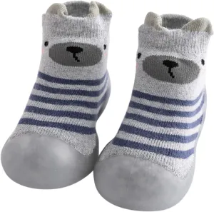 Toddler Baby Girls Boys Sock Shoe Elastic Indoor Slipper Infant First Walking Cartoon Cats Soft Sole Rubber Shoes