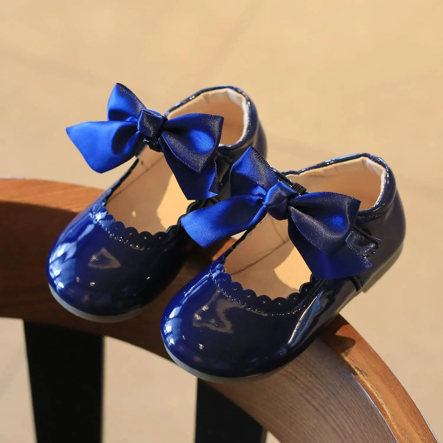 Toddler Baby Girls Mary Jane Flats Infant Newborn Walking Shoes Soft Rubber Sole Princess Wedding Dress Shoes