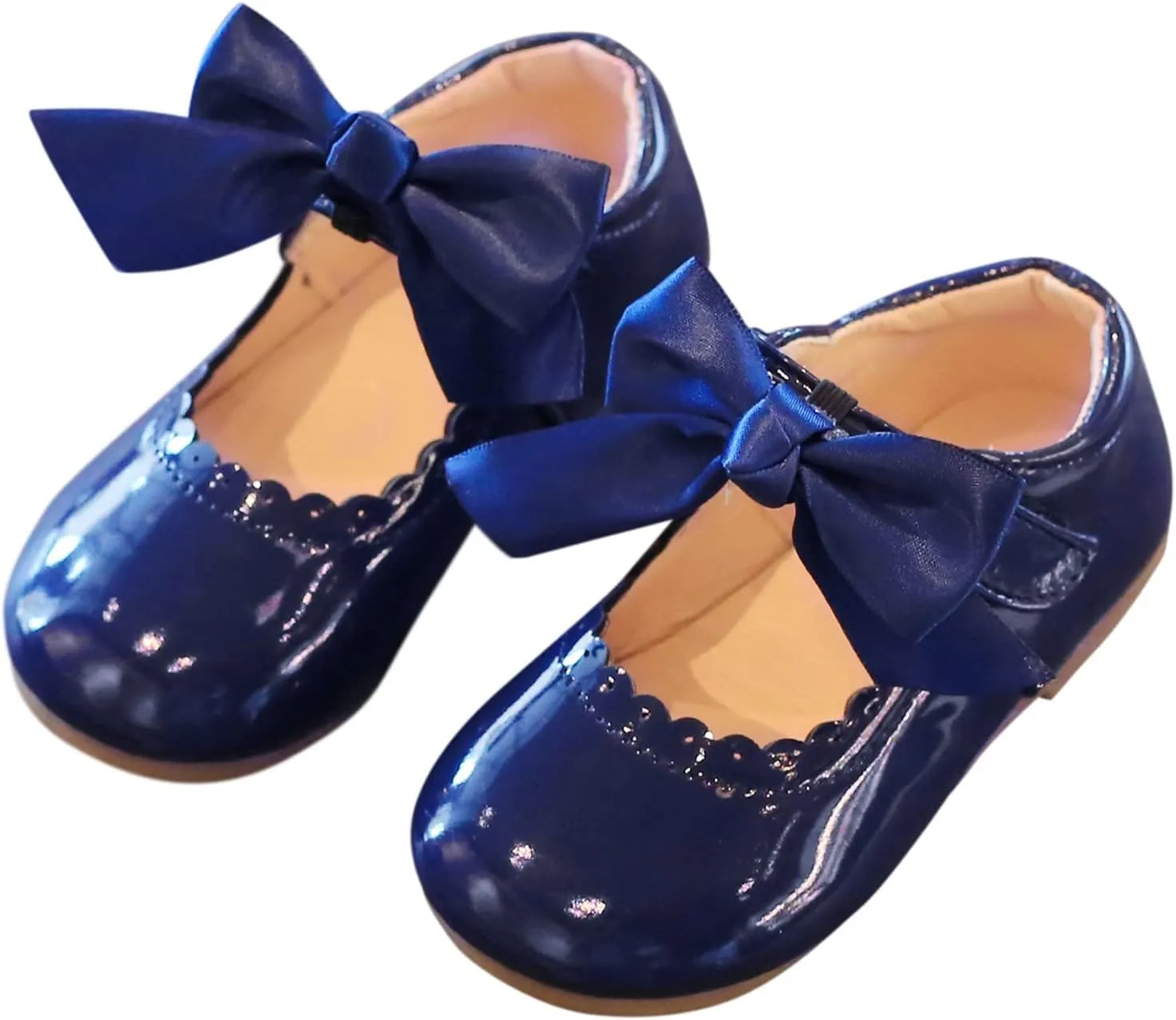 Toddler Baby Girls Mary Jane Flats Infant Newborn Walking Shoes Soft Rubber Sole Princess Wedding Dress Shoes