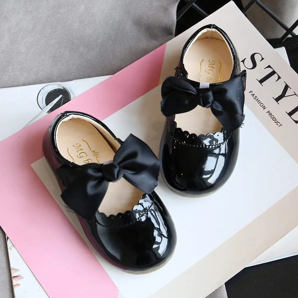 Toddler Baby Girls Mary Jane Flats Infant Newborn Walking Shoes Soft Rubber Sole Princess Wedding Dress Shoes