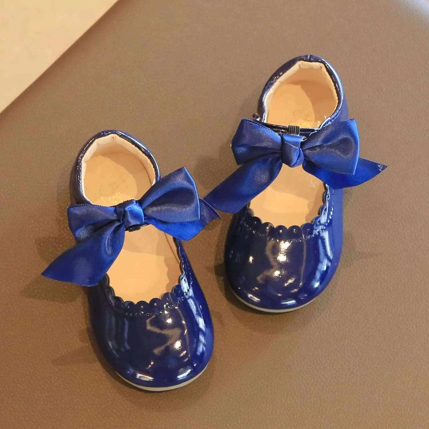 Toddler Baby Girls Mary Jane Flats Infant Newborn Walking Shoes Soft Rubber Sole Princess Wedding Dress Shoes