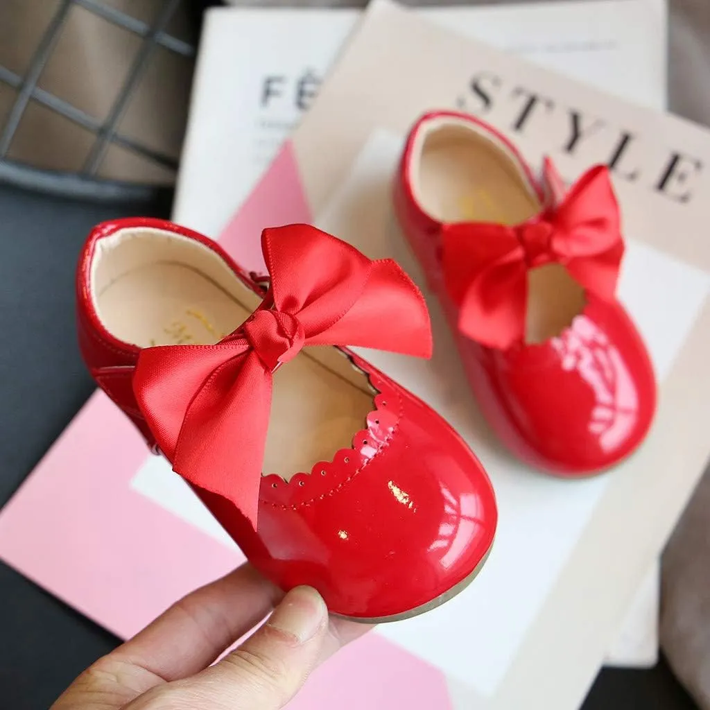 Toddler Baby Girls Mary Jane Flats Infant Newborn Walking Shoes Soft Rubber Sole Princess Wedding Dress Shoes
