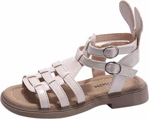 Toddler Baby Girls Sandals Slip On Falts Shoes Cute Weave Hollow Out Non-Slip Soft Sole Beach Sandal Shoe Comfort T-025 Beige 11