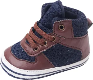 Toddler Boys Girls High Tops Ankle Sneakers Infant Baby Soft Sole Anti-Slip Prewalker Warm First Walking Shoes