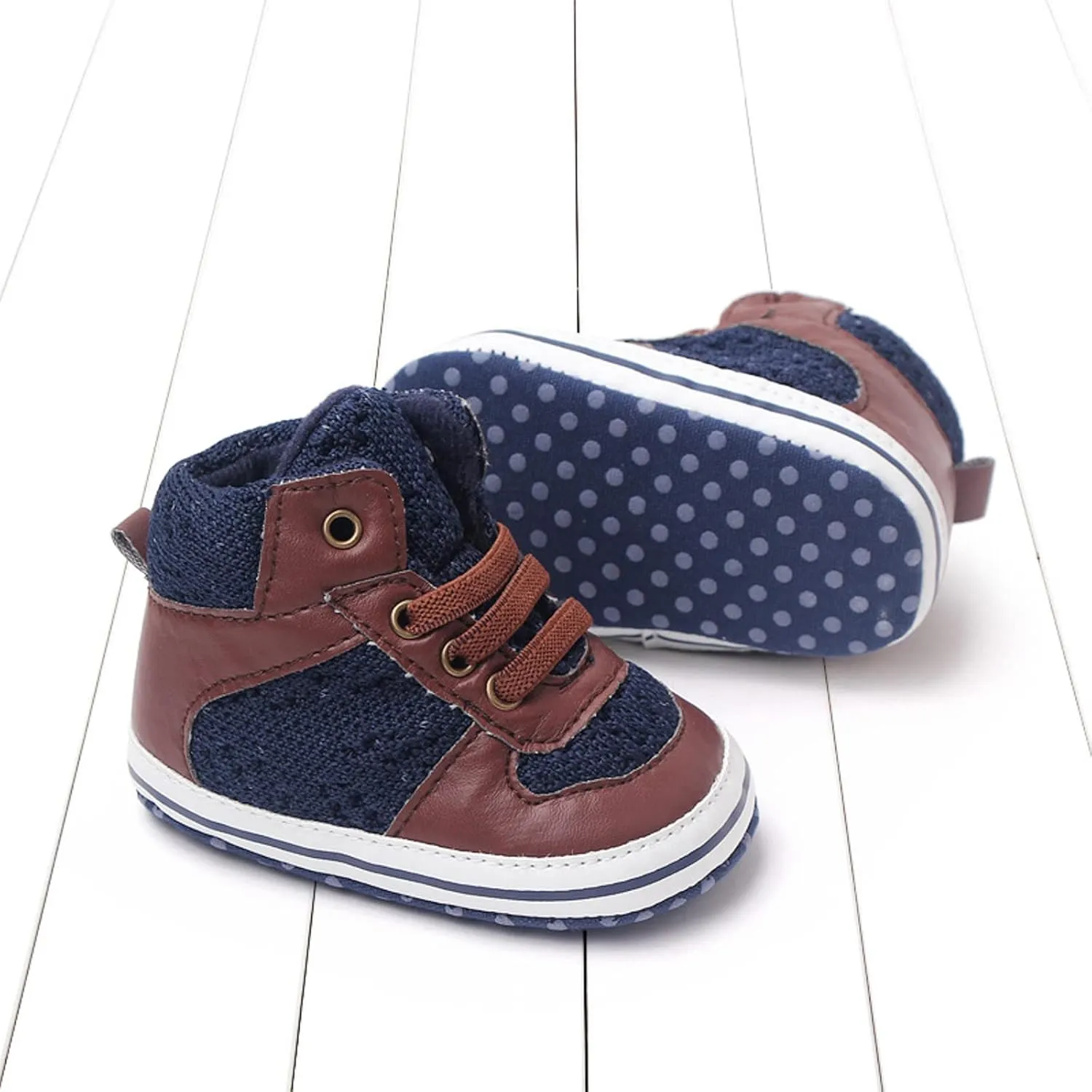 Toddler Boys Girls High Tops Ankle Sneakers Infant Baby Soft Sole Anti-Slip Prewalker Warm First Walking Shoes