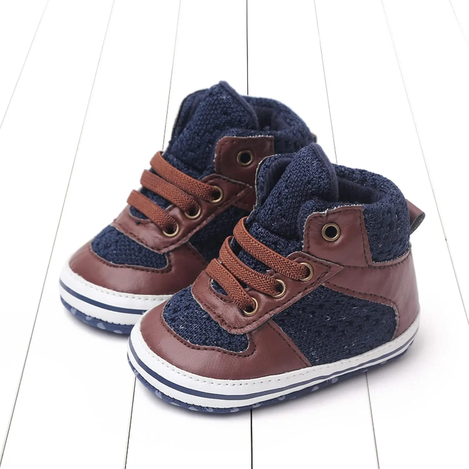 Toddler Boys Girls High Tops Ankle Sneakers Infant Baby Soft Sole Anti-Slip Prewalker Warm First Walking Shoes