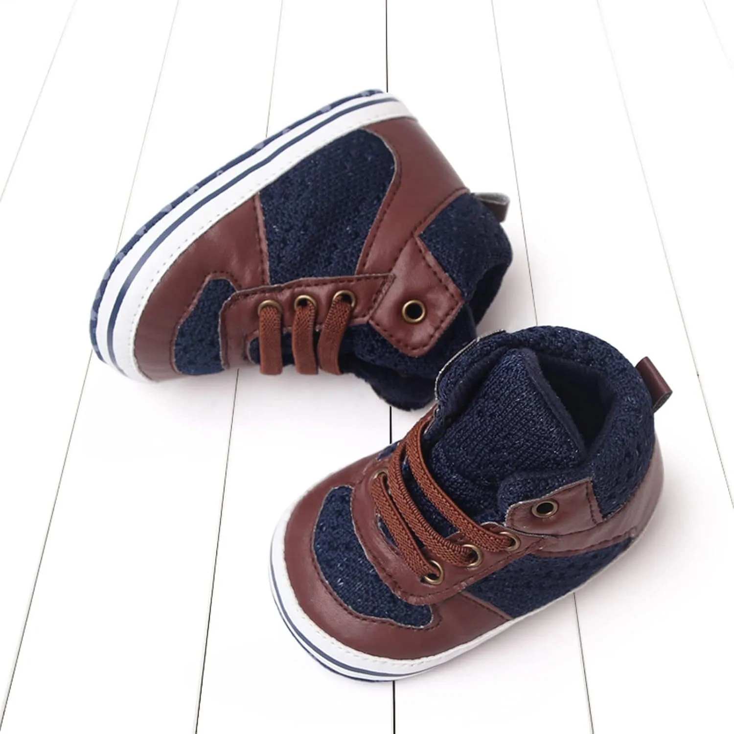 Toddler Boys Girls High Tops Ankle Sneakers Infant Baby Soft Sole Anti-Slip Prewalker Warm First Walking Shoes