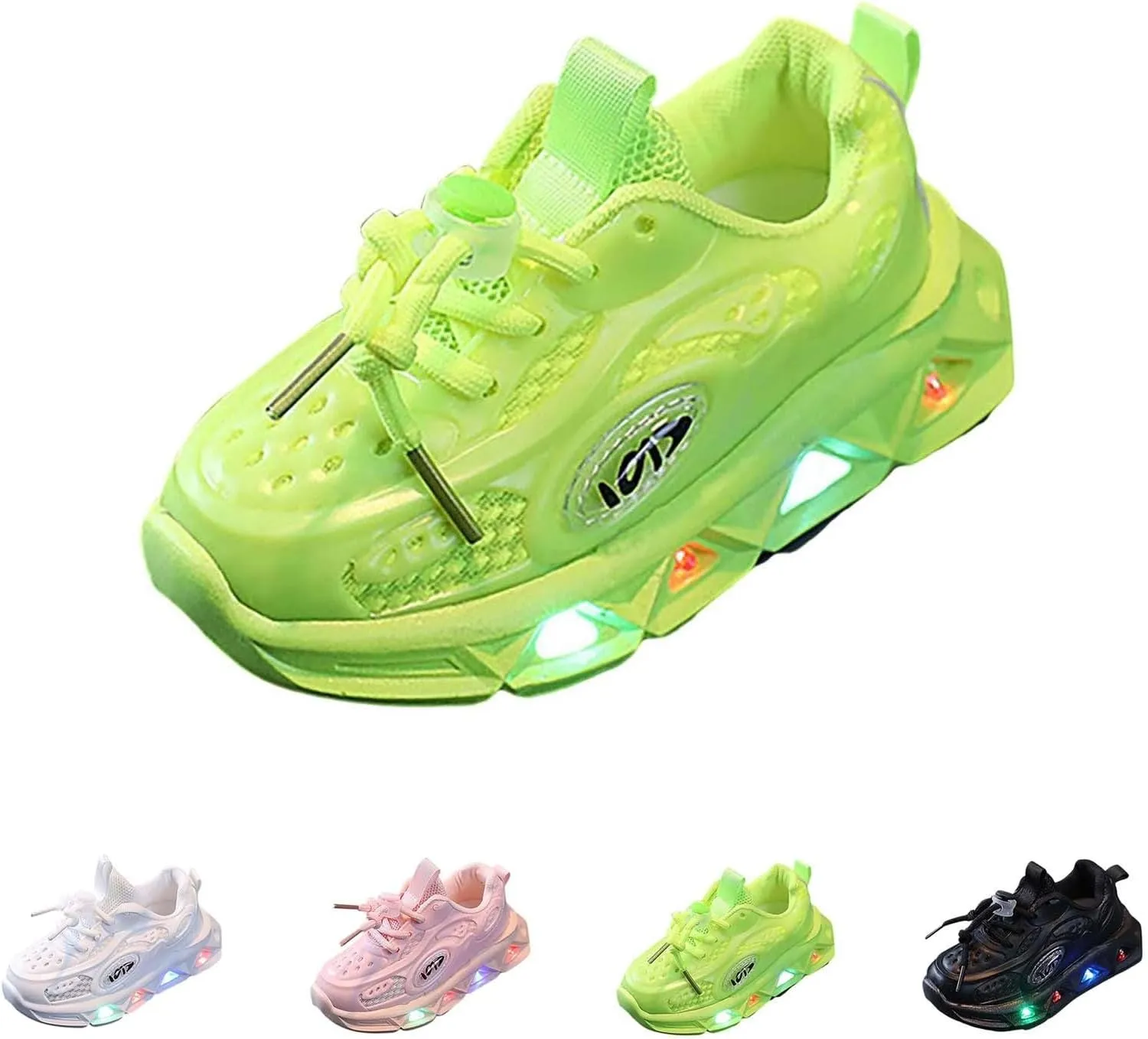 Toddler Boys Girls Light Up Shoes Unisex Led Flashing Mesh Breathable Non-Slip Cute Running Flat Sneakers for Kids