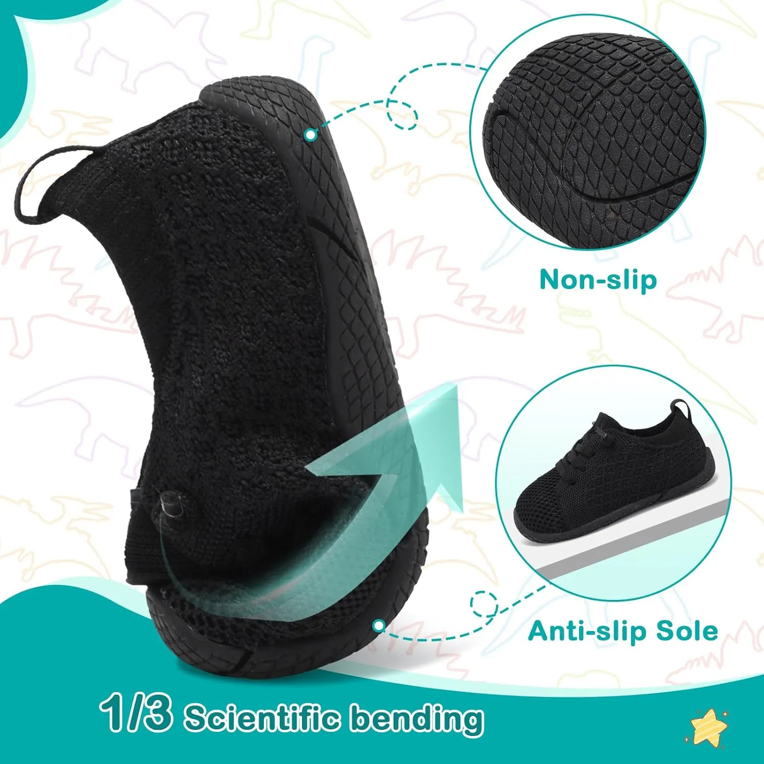 Toddler Boys Girls Shoes Barefoot Shoes Toddler Walking Shoes Kids Tennis Shoes Wide Lightweight Breathable Sneakers