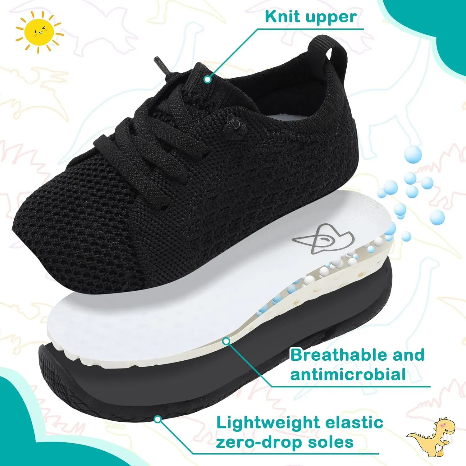 Toddler Boys Girls Shoes Barefoot Shoes Toddler Walking Shoes Kids Tennis Shoes Wide Lightweight Breathable Sneakers