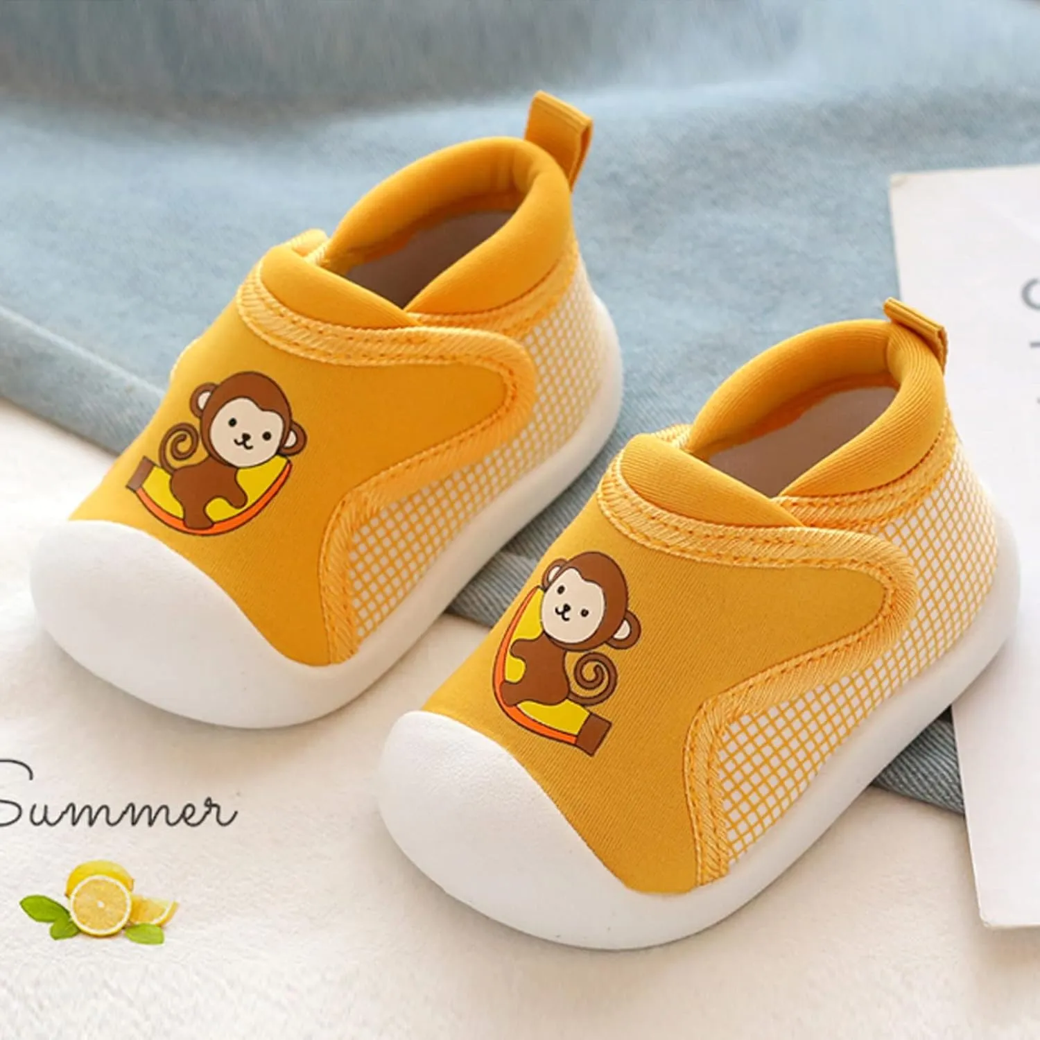 Toddler Boys Girls Walking Shoes, Non-Slip Soft Soles Unisex Baby Cute artoon Animals Slip On No Tie Shoes for Adults