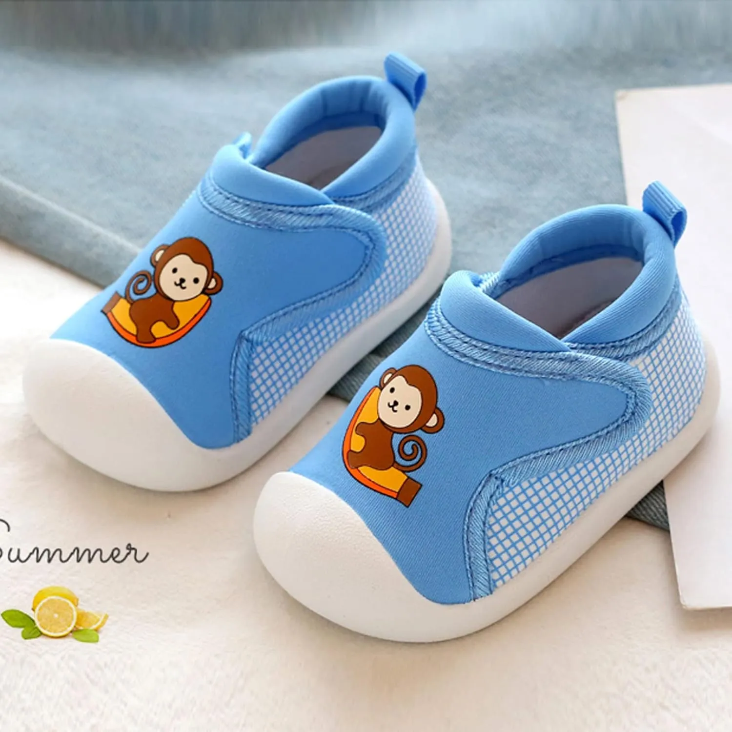 Toddler Boys Girls Walking Shoes, Non-Slip Soft Soles Unisex Baby Cute artoon Animals Slip On Prewalkers Shoes
