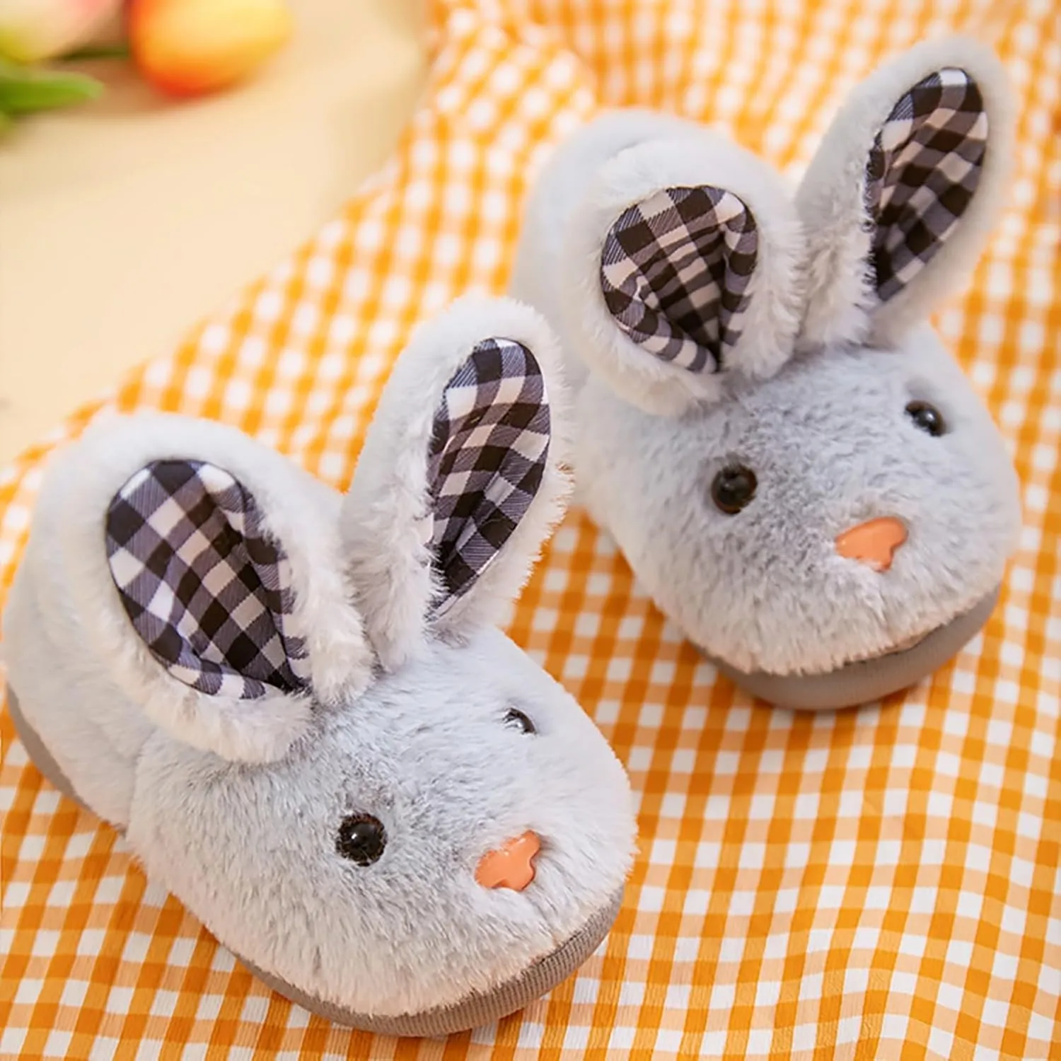 Toddler Bunny Fuzzy Slippers for Girls Boys Warm House Shoes for Kids Winter Home Slippers Indoor Non Slip Slippers