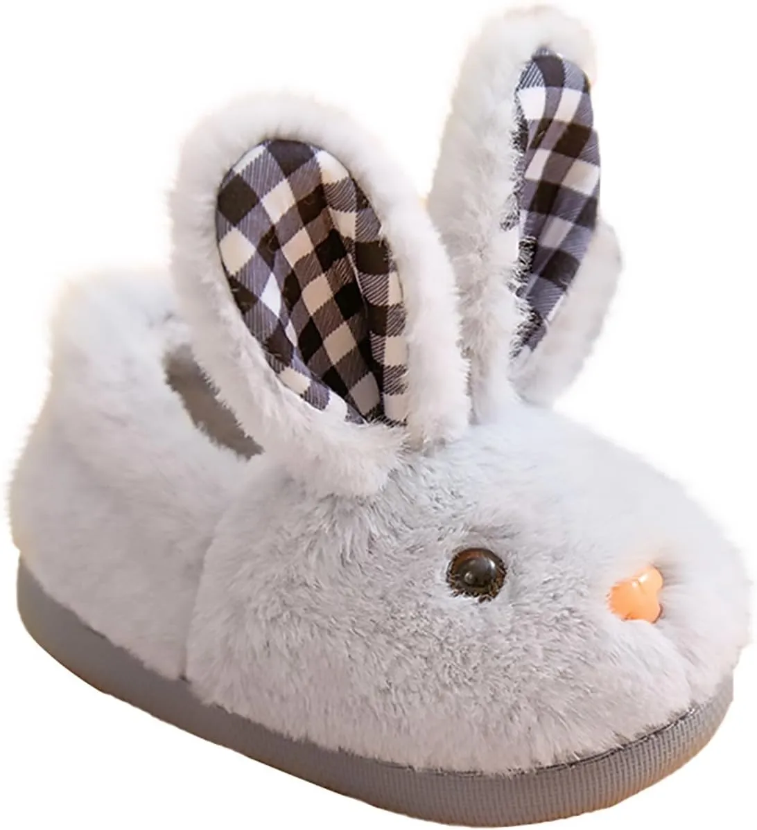 Toddler Bunny Fuzzy Slippers for Girls Boys Warm House Shoes for Kids Winter Home Slippers Indoor Non Slip Slippers