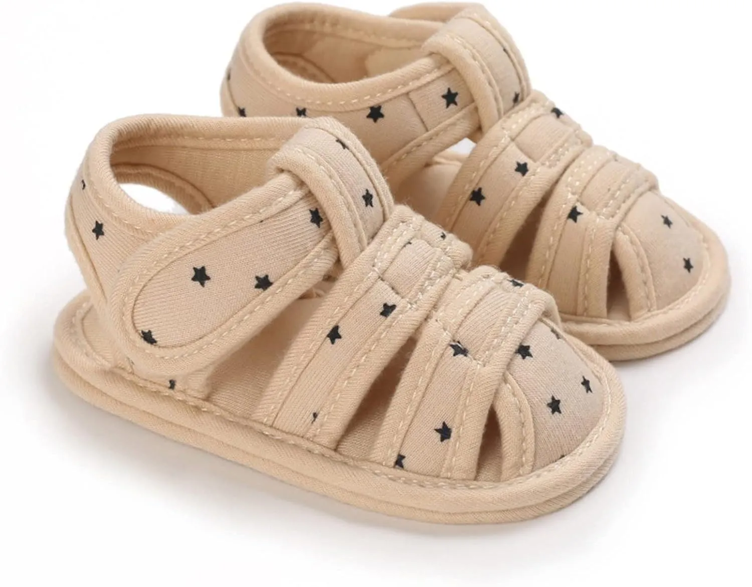 Toddler Cotton Gldiator Sandals Comfy Breathable Closed Toe Flat Shoes Baby Boys Girls Indoor Infant Walking Shoes