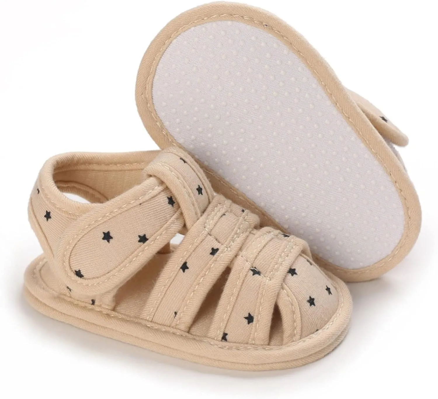 Toddler Cotton Gldiator Sandals Comfy Breathable Closed Toe Flat Shoes Baby Boys Girls Indoor Infant Walking Shoes