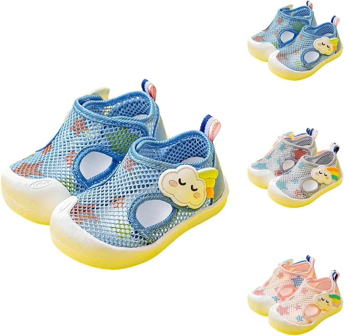 Toddler First-Walking Walking Shoes Mesh Quick Dry Beach Sandals Baby Kids Lightweight Non Slip Barefoot Shoes Outdoor Sneakers