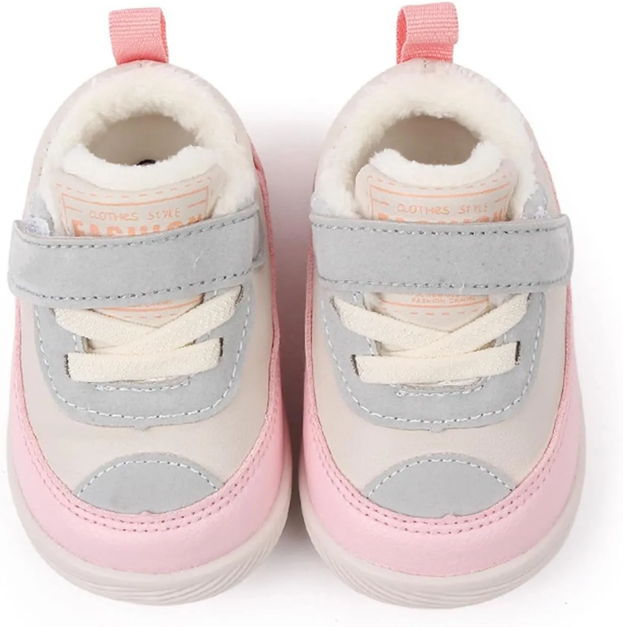 Toddler Fuzzy Sneaker Open Toe First Walking Sport Shoes Baby Boys Girls Soft Sole Non Slip Shoes Light Breathable Ankle