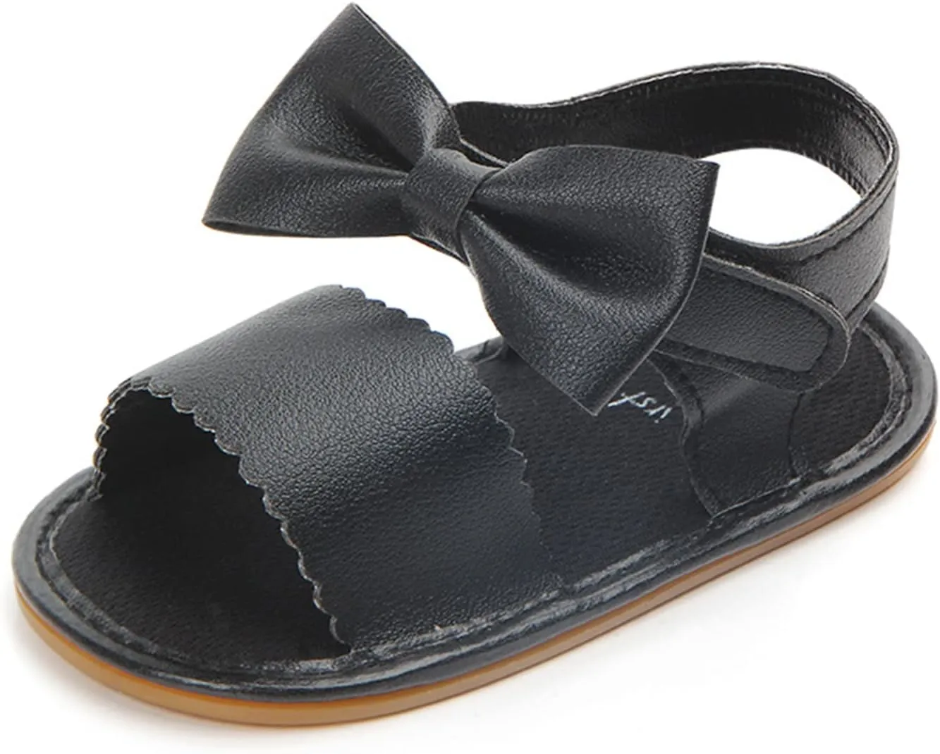 Toddler Girl Open Toe Sandals Baby Flower Bowknot Anti Slip Ankle Strap Soft Sole Outdoor Dress Flats Shoes