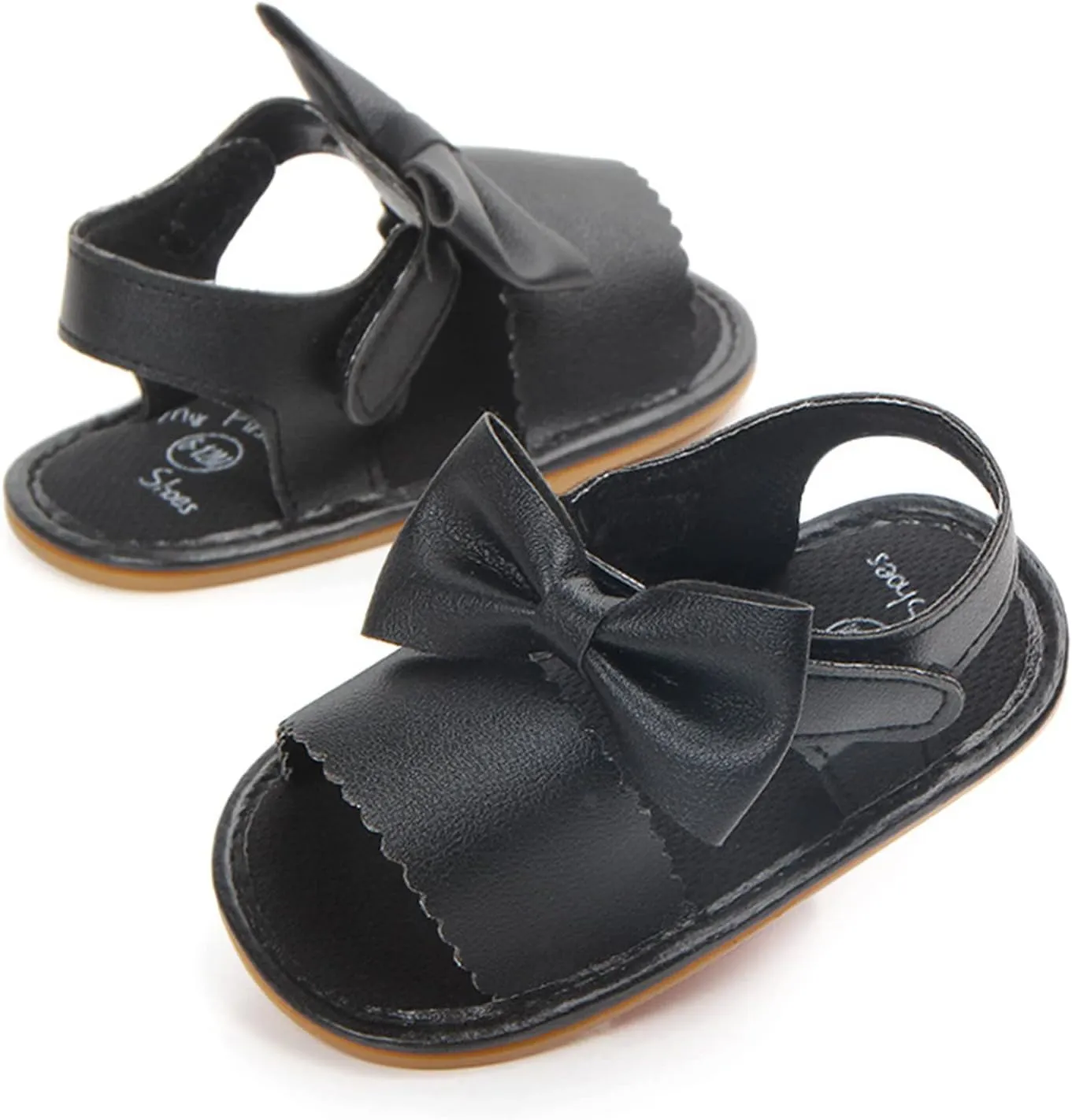 Toddler Girl Open Toe Sandals Baby Flower Bowknot Anti Slip Ankle Strap Soft Sole Outdoor Dress Flats Shoes