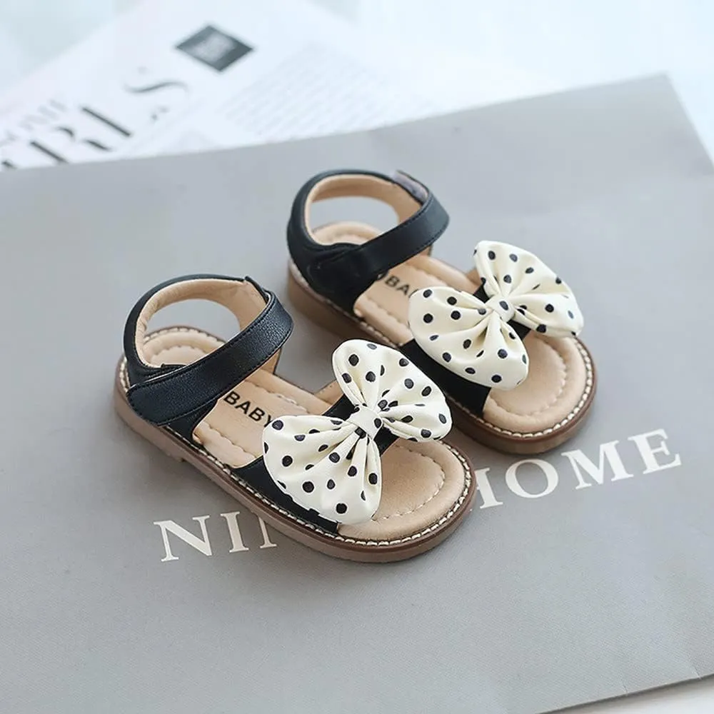 Toddler Girl Sandals Soft Open Toe Sandals for Kids Little Girl Cute Bow Flats Dress Sandals Summer Shoes
