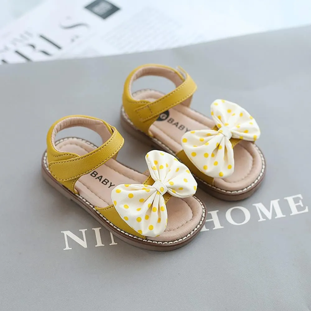 Toddler Girl Sandals Soft Open Toe Sandals for Kids Little Girl Cute Bow Flats Dress Sandals Summer Shoes