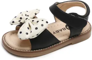 Toddler Girl Sandals Soft Open Toe Sandals for Kids Little Girl Cute Bow Flats Dress Sandals Summer Shoes