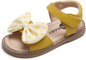 Toddler Girl Sandals Soft Open Toe Sandals for Kids Little Girl Cute Bow Flats Dress Sandals Summer Shoes