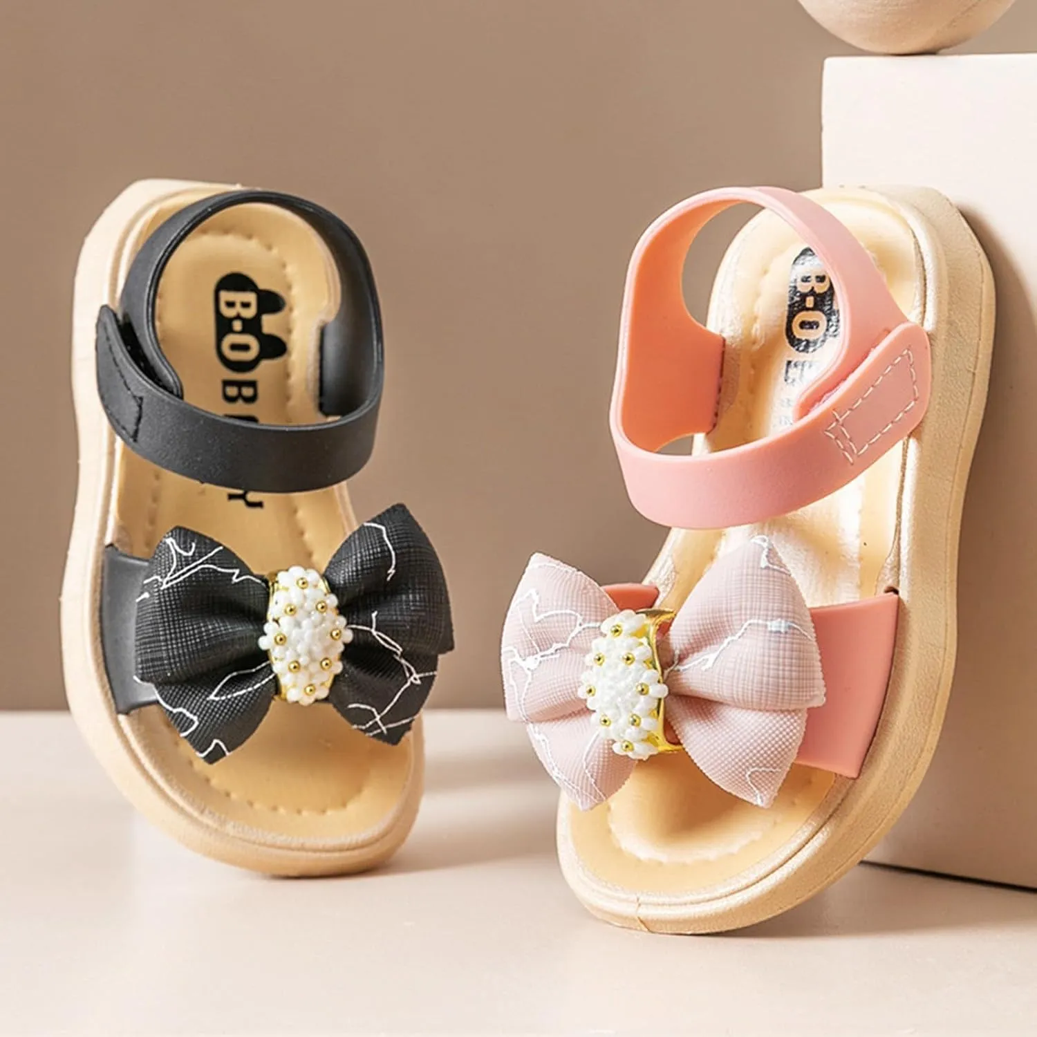Toddler Girls Bow Open Toe Sandals Flat Wide Shoes Toddler Kids Fashion Beach Flats Girls Shoes Beach Sandals